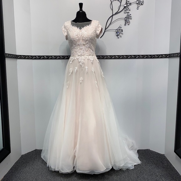 Ivory Modest A-Line Bridal Gown